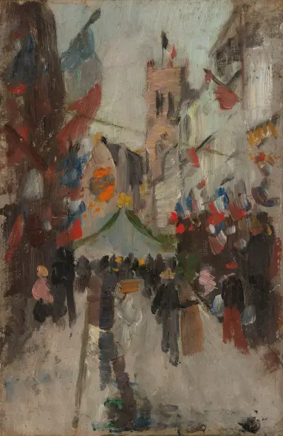 July 14th in Dieppe av Frits Thaulow
