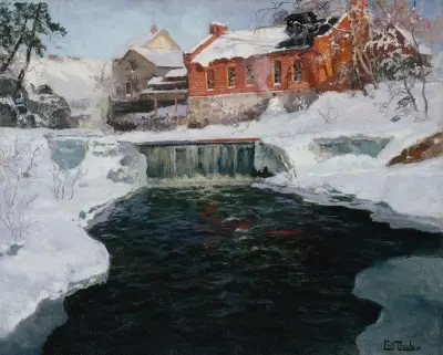 La nouvelle fabrique à Lillehammer av Frits Thaulow