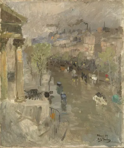 View from Paris near the Madeleine Church, Frits Thaulow