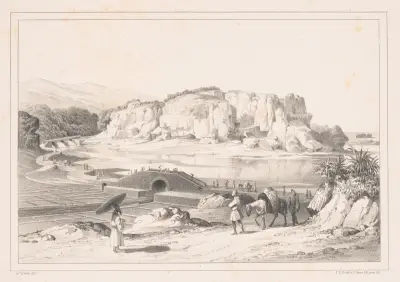 Bridge & causeway at Ma-Chi-Na-Too, Lew Chew av James Fuller Queen