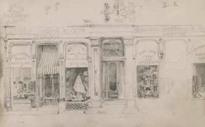 Design for advertisement, Charles Oakford & Sons, furrier and hatter, located at 104 Chestnut av James Fuller Queen