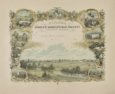 Diplom från People’s Agricultural Society of West Jersey av James Fuller Queen