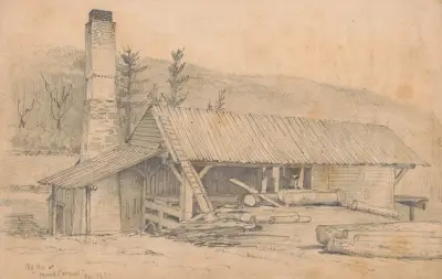 Gammal kvarn vid 'Mount Carmel' i Pennsylvania av James Fuller Queen