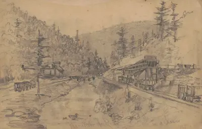 Shamokin Creek i regnskur av James Fuller Queen