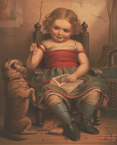The bright little teacher, after D.R. Knight av James Fuller Queen