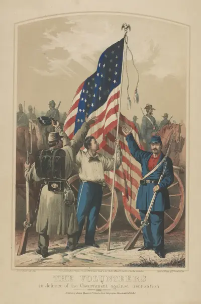 Frivilliga i försvar av regeringen mot maktmissbruk, 1861 av James Fuller Queen