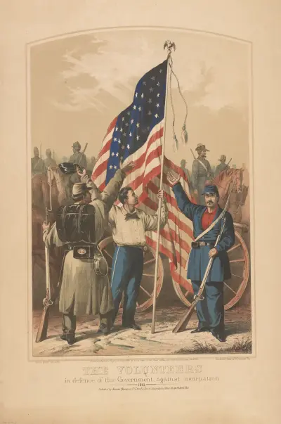 Die Freiwilligen bei der Verteidigung der Regierung gegen Machtmissbrauch, 1861 von James Fuller Queen