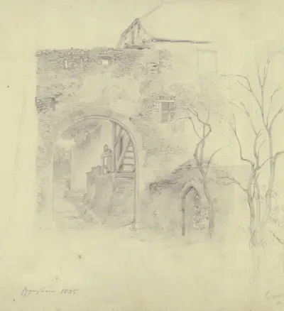 Castle gate in Eppstein av Jakob Fürchtegott Dielmann