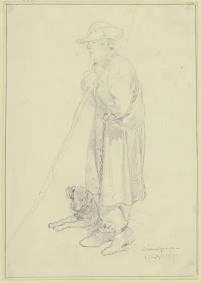 En herde med sin hund av Jakob Fürchtegott Dielmann