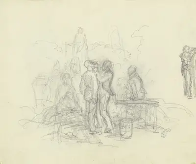 Würtembergische Reiterei auf dem Goetheplatz zu Frankfurt am Main in den Septembertagen 1848 – Nr. 2 von Jakob Fürchtegott Dielmann