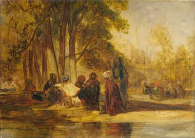 Österländska figurer vilande av Alexandre-Gabriel Decamps