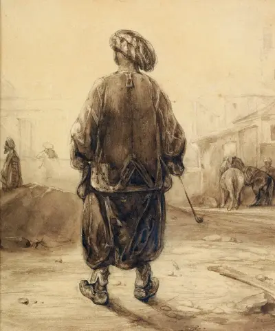 Chibouk-rökaren av Alexandre-Gabriel Decamps