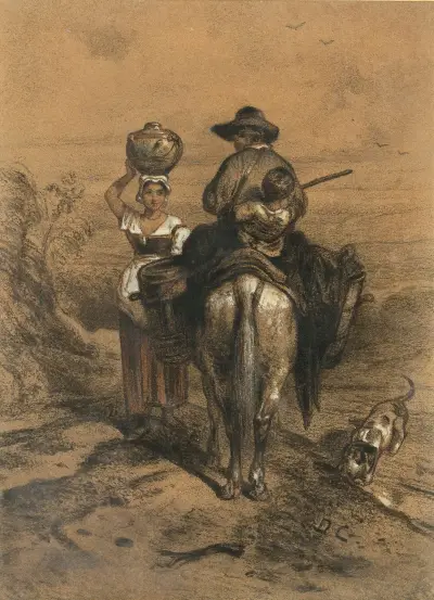 The Encounter av Alexandre-Gabriel Decamps