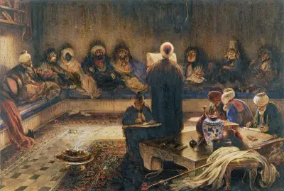 The Reading of a Firman av Alexandre-Gabriel Decamps