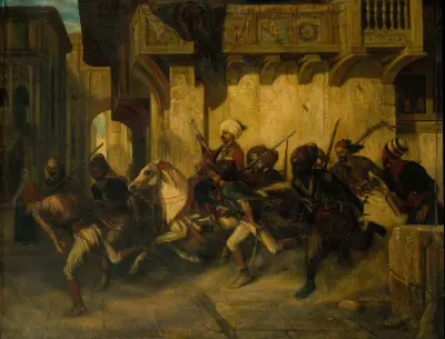 The Turkish Patrol av Alexandre-Gabriel Decamps