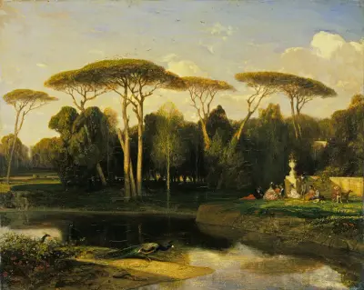 The Villa Doria Pamphilj, Rome av Alexandre-Gabriel Decamps