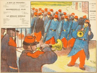 A Bas Le Progrès!; Mademoiselle Julie; Le Ménage Brésile av Henri-Gabriel Ibels