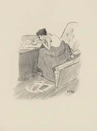 Kvinna som målar av Henri-Gabriel Ibels