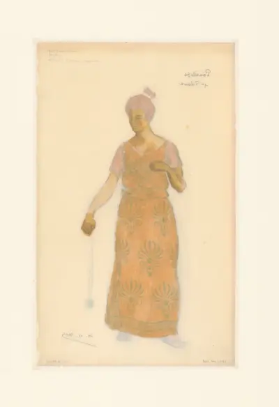 Penelope – návrh kostýmu – Mélanthe, první přadlena (Lucy Vuillemin), Henri-Gabriel Ibels