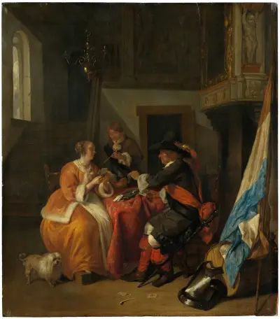 A Card Game av Gabriel Metsu