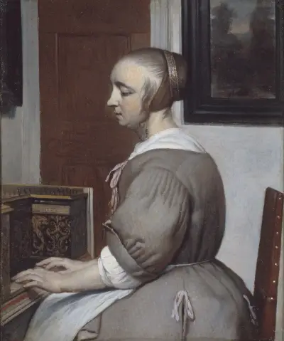 Femme au virginal av Gabriel Metsu
