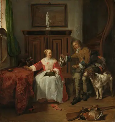 The Hunter’s Present av Gabriel Metsu