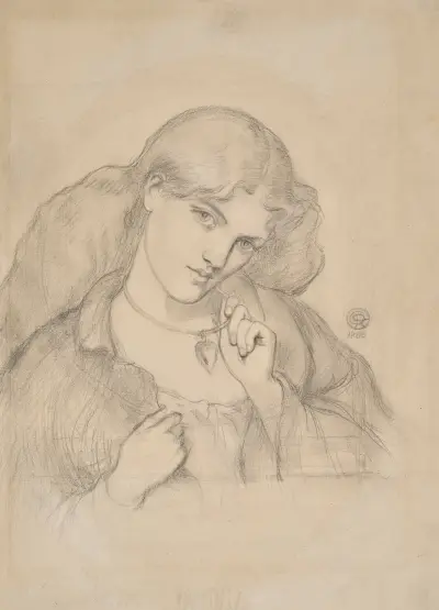 Study for ‘Joli Coeur’ av Dante Gabriel Rossetti