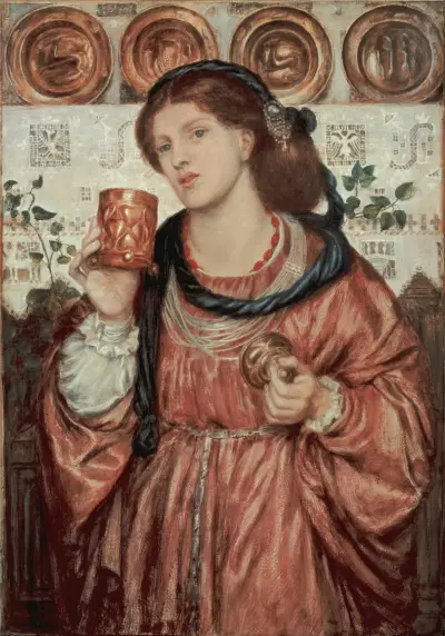 The Loving Cup (watercolour 3) – nr 1 av Dante Gabriel Rossetti