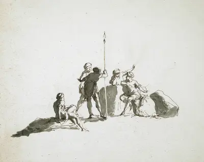 A Group of Five Turbaned Men av Gaetano Gandolfi