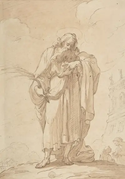 A Martyr Saint Reading av Gaetano Gandolfi