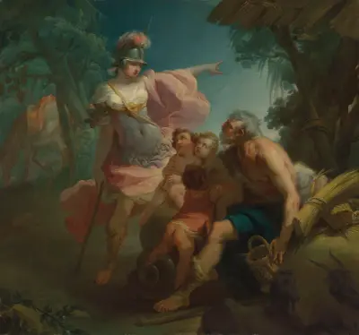Erminia amongst the Shepherds av Gaetano Gandolfi