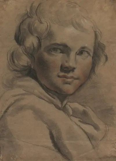Head of a Young Man (recto) av Gaetano Gandolfi