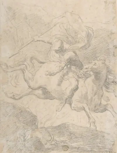 Marcus Curtius som störtar sig i avgrunden av Gaetano Gandolfi