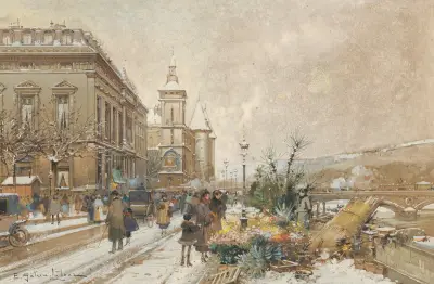 Blomstermarknaden av Eugène Galien-Laloue