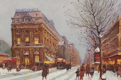 Théâtre de la Renaissance av Eugène Galien-Laloue