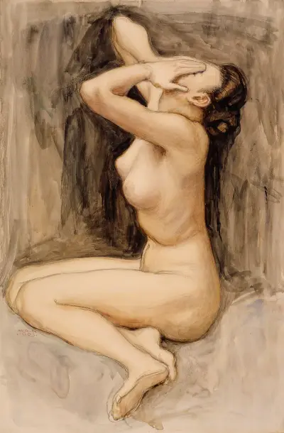 Despair, Study For The ‘by The River Of Tuonela’, Jusélius Mausoleum av Akseli Gallen-Kallela