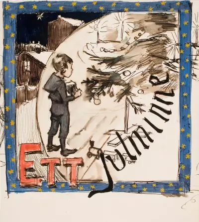 Ett Julminne, luonnos av Akseli Gallen-Kallela