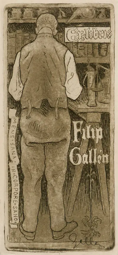 Ex Libris Filip Gallén, the Artist’s Brother av Akseli Gallen-Kallela