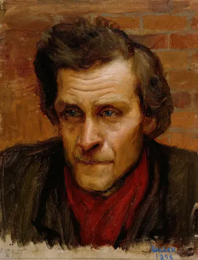 Head of a Man, study for the painting By the River of Tuonela av Akseli Gallen-Kallela
