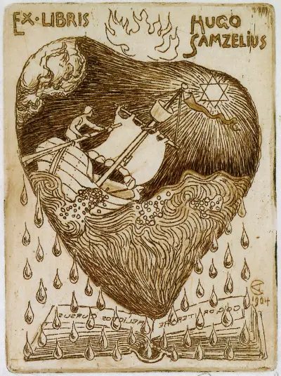 Hugo Samzeliuksen exlibris av Akseli Gallen-Kallela