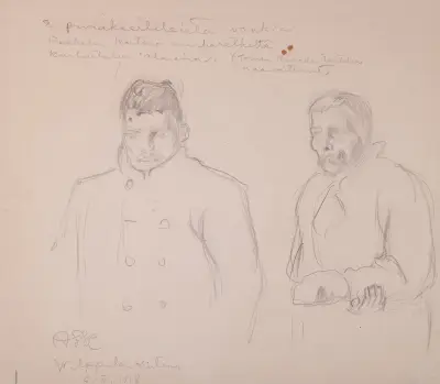 Kaksi punakaartilaista vankia von Akseli Gallen-Kallela