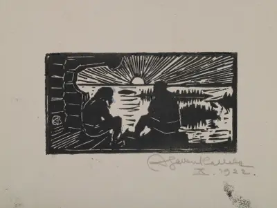 Koru-Kalevala, The Illustrated Kalevala, Poem L, sketch. von Akseli Gallen-Kallela
