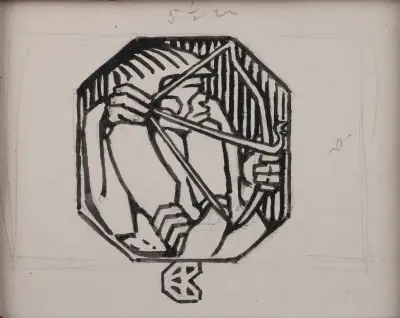 Koru-Kalevala, The Illustrated Kalevala; Poem XII end vignette. av Akseli Gallen-Kallela