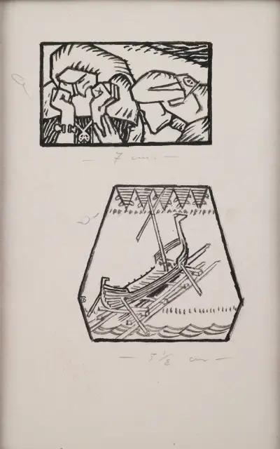 Koru-Kalevala, The Illustrated Kalevala; Poem XXVIII opening vignette, end vignette av Akseli Gallen-Kallela