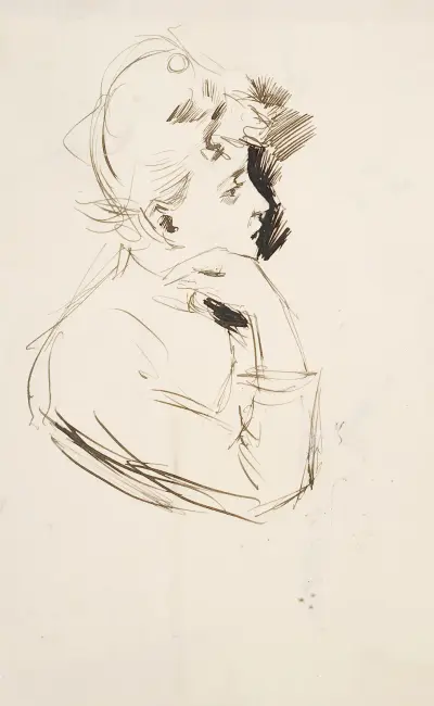 Portrait of a lady, Study av Akseli Gallen-Kallela