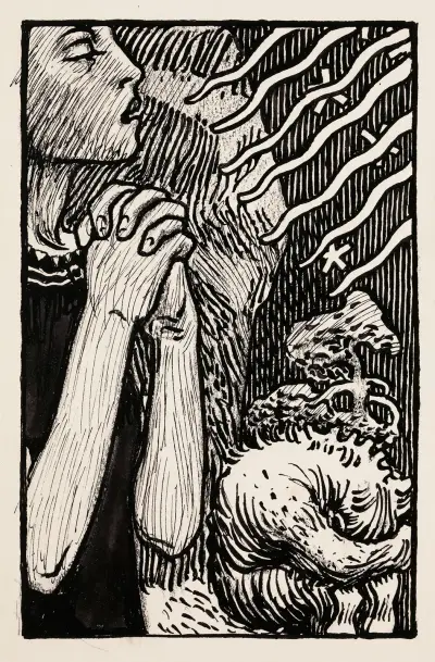 Sketch for the Praying Impene av Akseli Gallen-Kallela