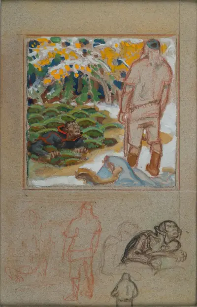 The Complete Kalevala, sketch. Väinämöinen. av Akseli Gallen-Kallela