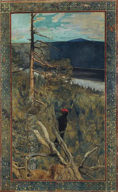 The Great Black Woodpecker av Akseli Gallen-Kallela