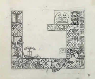 The Great Kalevala, sketch for ornaments. av Akseli Gallen-Kallela