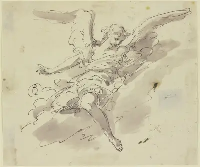 Angel on a cloud av Gaspare Diziani